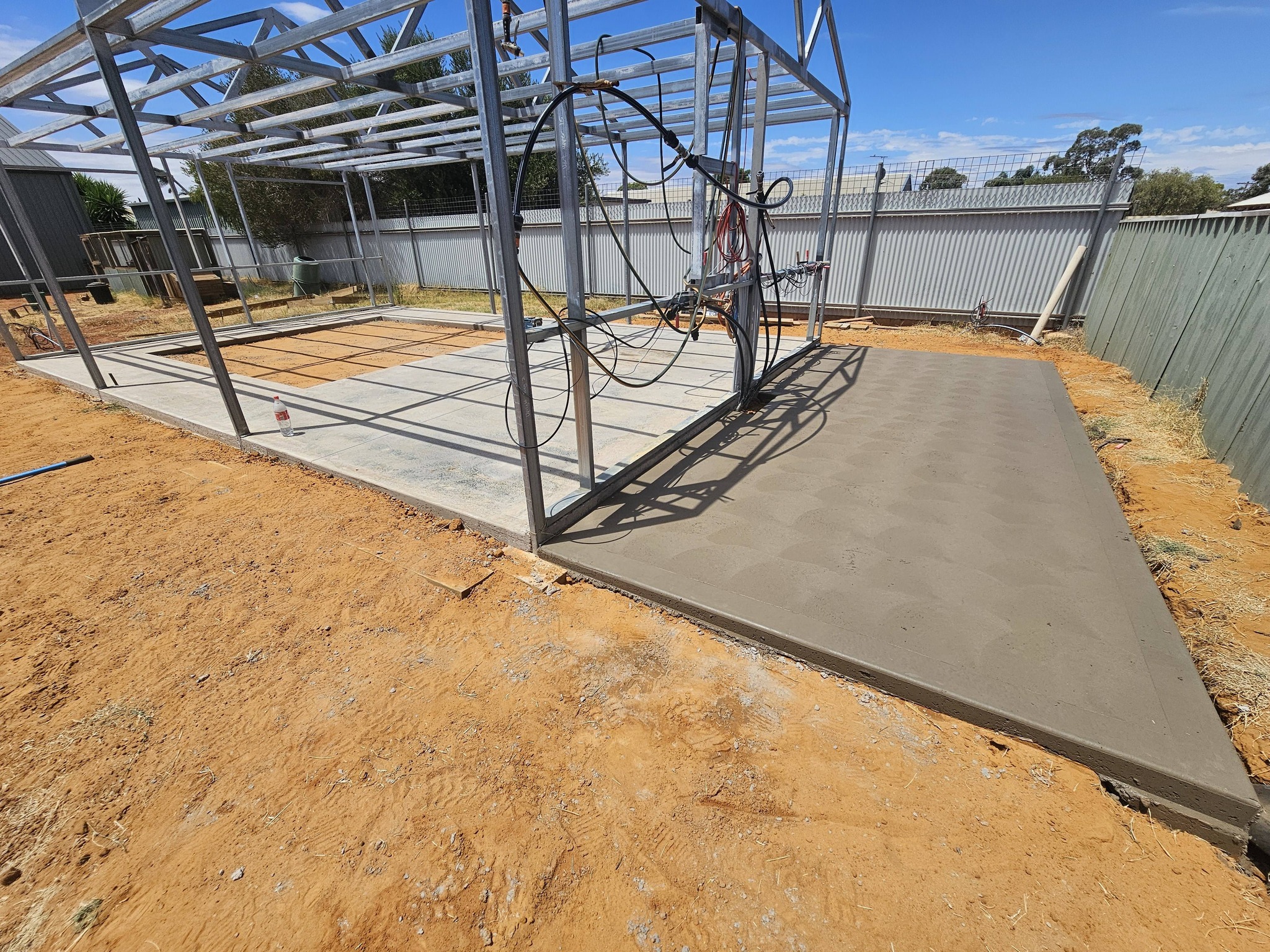 Shed slab after